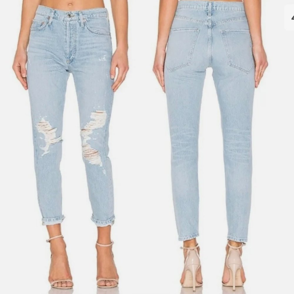 AGOLDE Jamie High Rise Classic destroyed jeans in Ever More